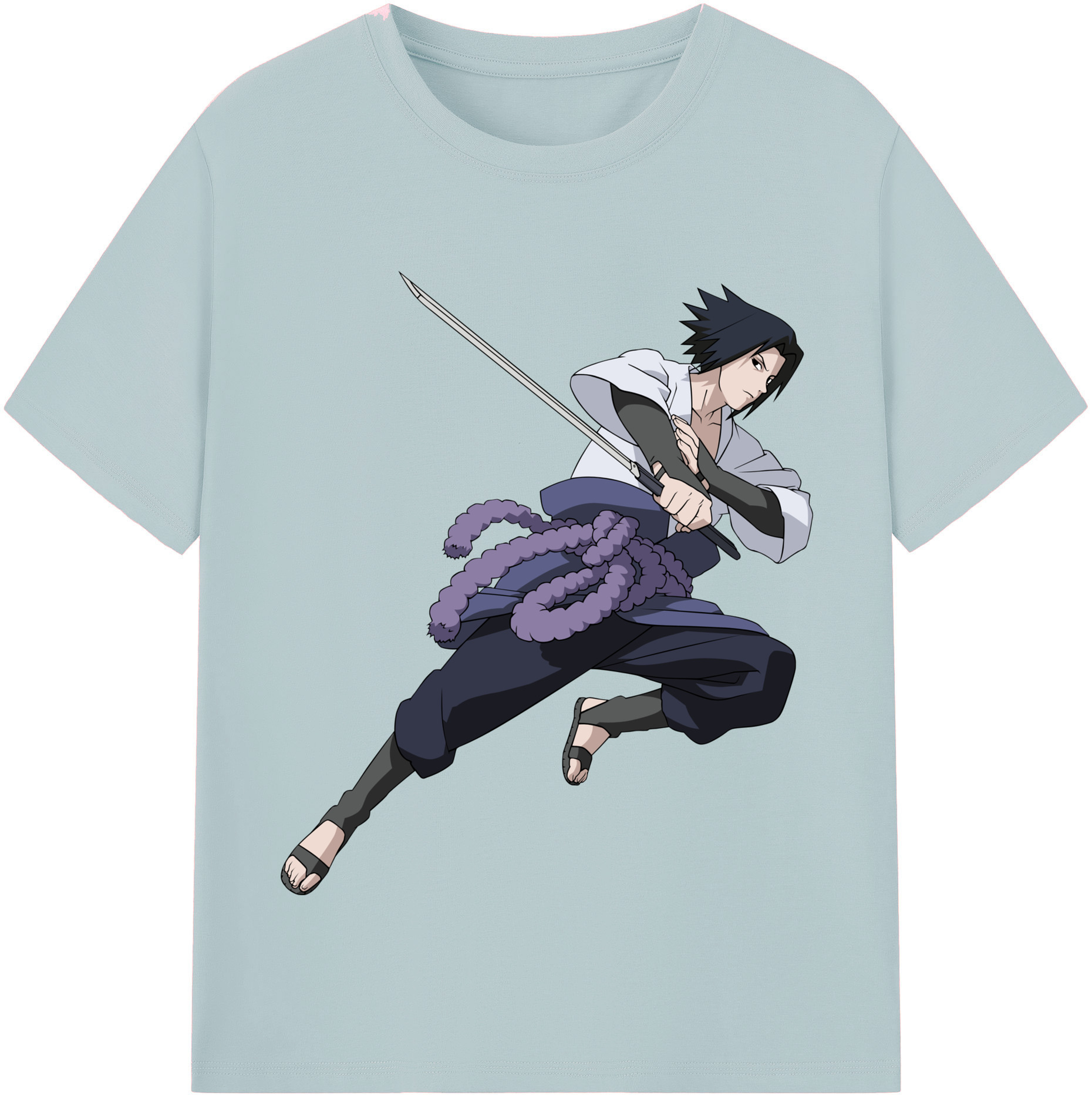 （画像用） NARUTO -ナルト- うちは サスケ Uchiha Sasuke 綿100％半袖Tシャツ（フロントプリント）